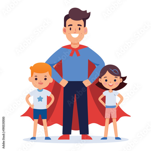 Super dad concept vector illustration 