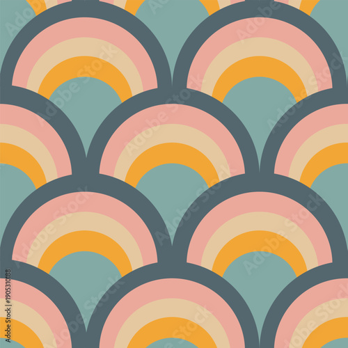 Folk Rainbow Scallop Arches
