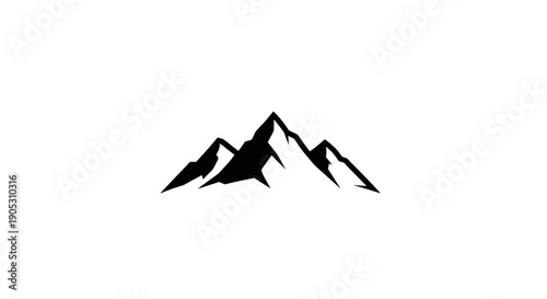 Black Silhouette of Majestic Mountain Peaks 1.