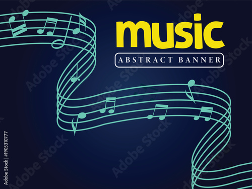Music notes background,  Beautiful musical notes flowing with clef and staff creating elegant.