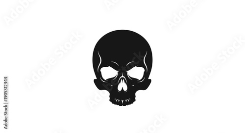 Black Skull Graphic Illustration Minimalist Design.
