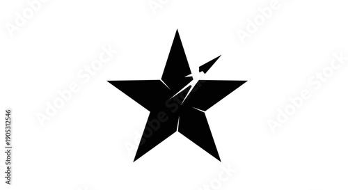 Black Star Symbol Shattered and Broken.