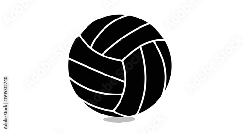 Black Volleyball Silhouette Icon Graphic Design.