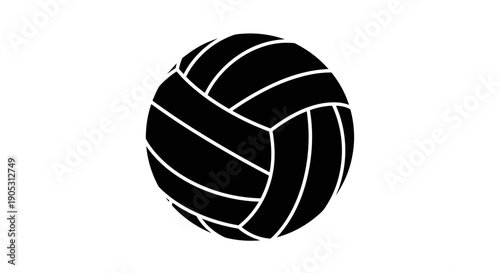 Black Volleyball Silhouette Isolated on White Background 2.