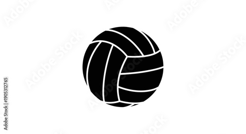 Black Volleyball Silhouette Isolated on White Background 5.