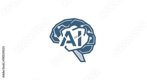 AI logo design with brain and speech bubble.