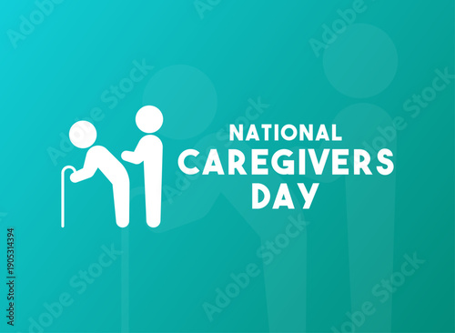 National Caregivers Day. February. Caregivers icon. Gradient background. Banner, card, background.