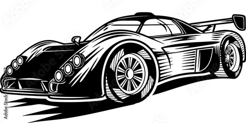 Endurance Prototype Le Mans Race Car Vector Illustration