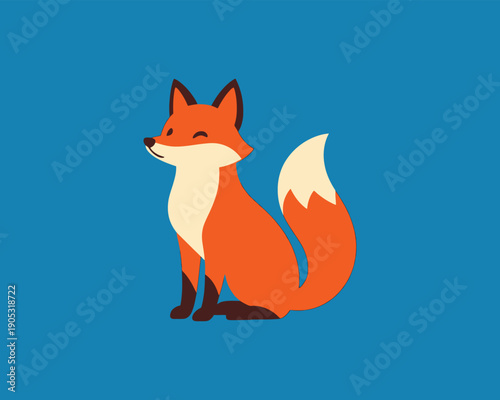 Fox playful sitting mascot vector logo