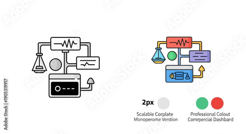 Data Analysis Dashboard Icon: Science, Technology, and Business