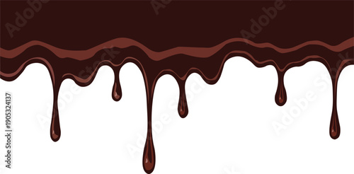 Melted Chocolate Drip Sweet Sauce Border Design with vector illustration