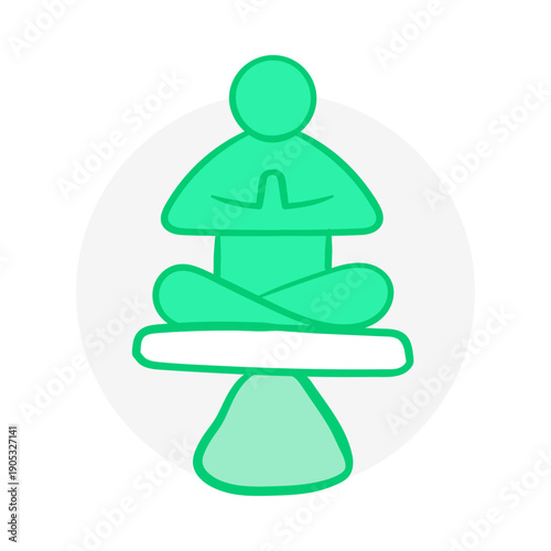 Inner Peace and Emotional Balance Line Icon – Mindful Living Illustration
