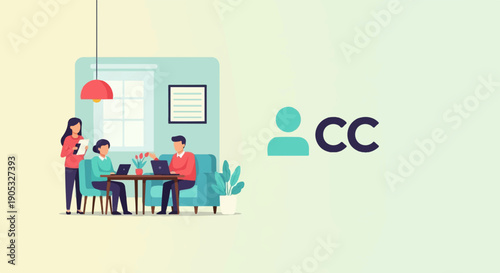 Office workers collaborating and sharing ideas in a modern workspace