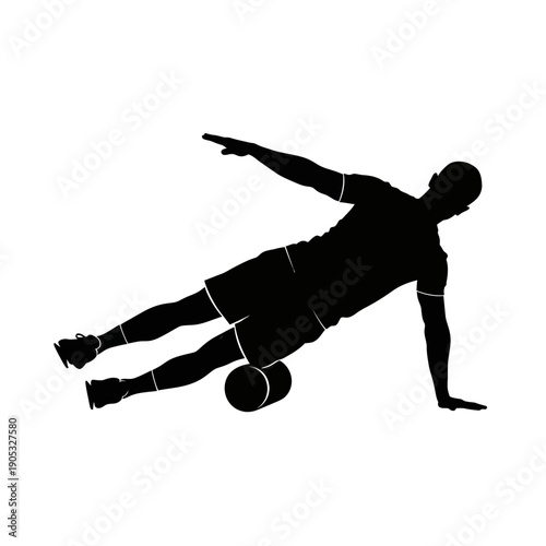 Silhouette of a Gymnast on Rings - Icon for Strength Training and Fitness Workout