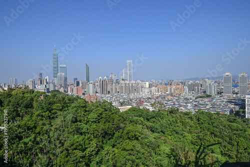 Landscape View Of Taipei City On Four Beasts Hiking Trail From Songshan Fengtian Temple (Elephant, Tiger, Leopard, Lion, Sishou Mountain Trail), Taipei, Taiwan