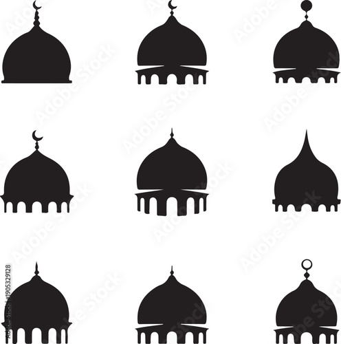 Colorful vector design with various shapes and patterns in cmyk color model