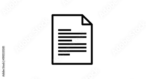 Document Icon Representing Important Information and Data.