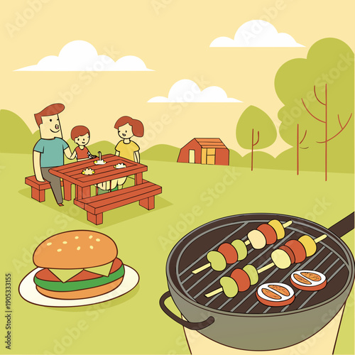 Juicy Barbecue Grilled Food - Summer Outdoor Meal