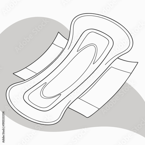 Hygiene pad folded and isolated for clean menstrual care