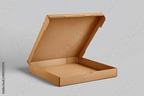 pizza box packaging mockup closed box, blank lid design, clean neutral background