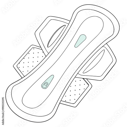 Clean Sanitary Pad Isolated with Simple Composition