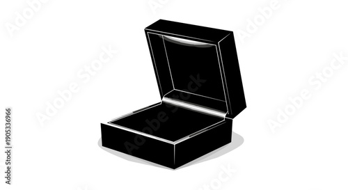 Elegant Open Black Jewelry Box Displaying Empty Interior Space.