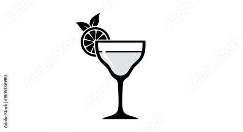 Elegant Margarita Cocktail with Citrus Garnish Icon.