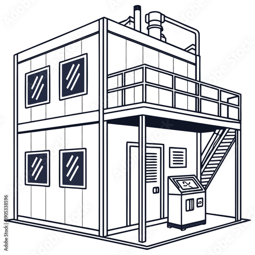 Modular Micro Factory Modern Manufacturing Vector
