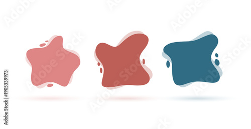 collection of three organic blob form element design