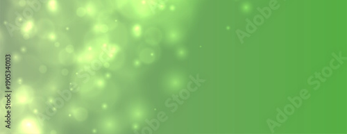 abstract blurred bokeh green banner with shiny particle