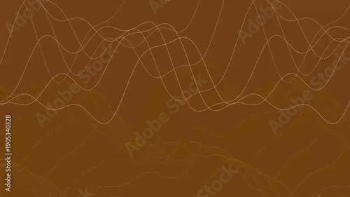 Flowing Golden Wavy Lines on a Warm Brown Background