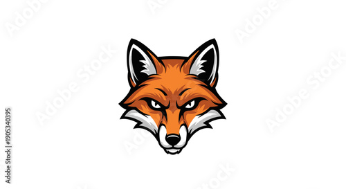 Fierce Fox Head Mascot Logo Design Illustration.