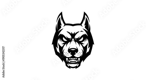 Fierce Wolf Head Emblem Black and White Illustration 1.