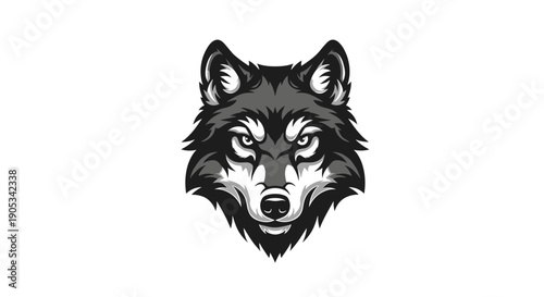 Fierce Wolf Head Emblem Illustration for Branding and Design.