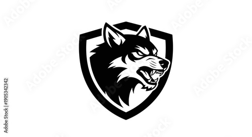 Fierce Wolf Head Emblem Logo Design.