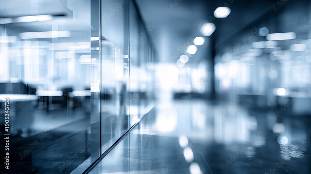 Fototapeta premium blurred modern empty office corridor background