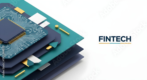 Abstract visualization of digital finance evolution and technological innovation with intricate circuit components