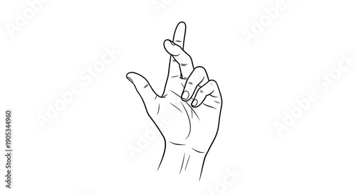 Hand gesture with crossed fingers illustration.