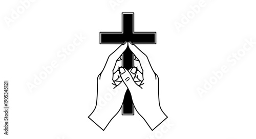 Hands holding a Christian cross in prayer and devotion.