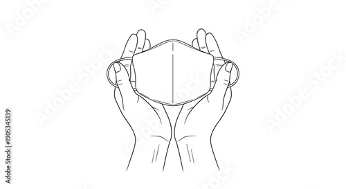 Hands holding a protective face mask in a caring gesture.