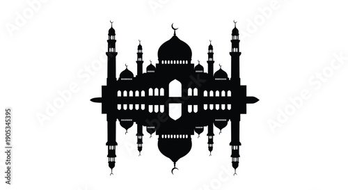 Taj Mahal silhouette with reflection in modern minimalist style