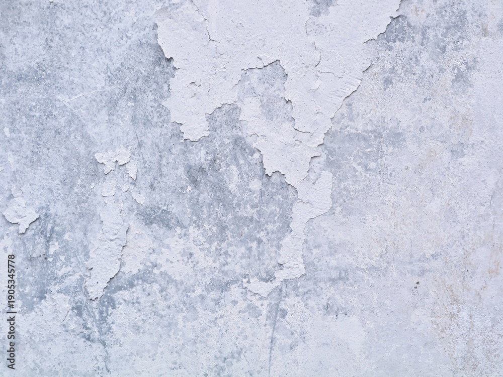 Obraz premium Peeling white paint texture on old concrete wall. Ideal for vintage backgrounds or urban grunge design concepts