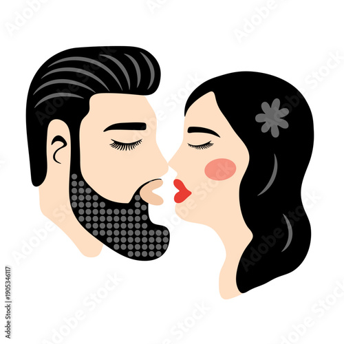 Illustration of a moment of intimacy between a man and a woman.