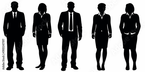 Professional Business People and Executive Silhouettes
