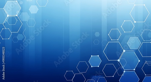 Modern blue background with hexagons and technology theme