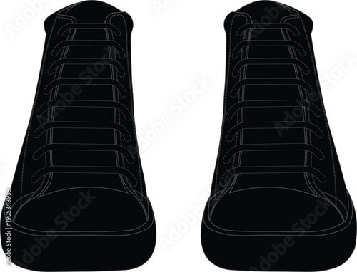 silhouette of a pair canvas front view vector.