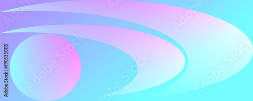 Minimalist banner background, pastel, pink and yellow color gradient. Geometric circle effect style, abstract background vector illustration