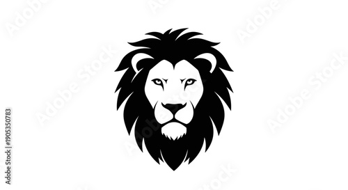 Majestic Lion Head Silhouette Emblem.