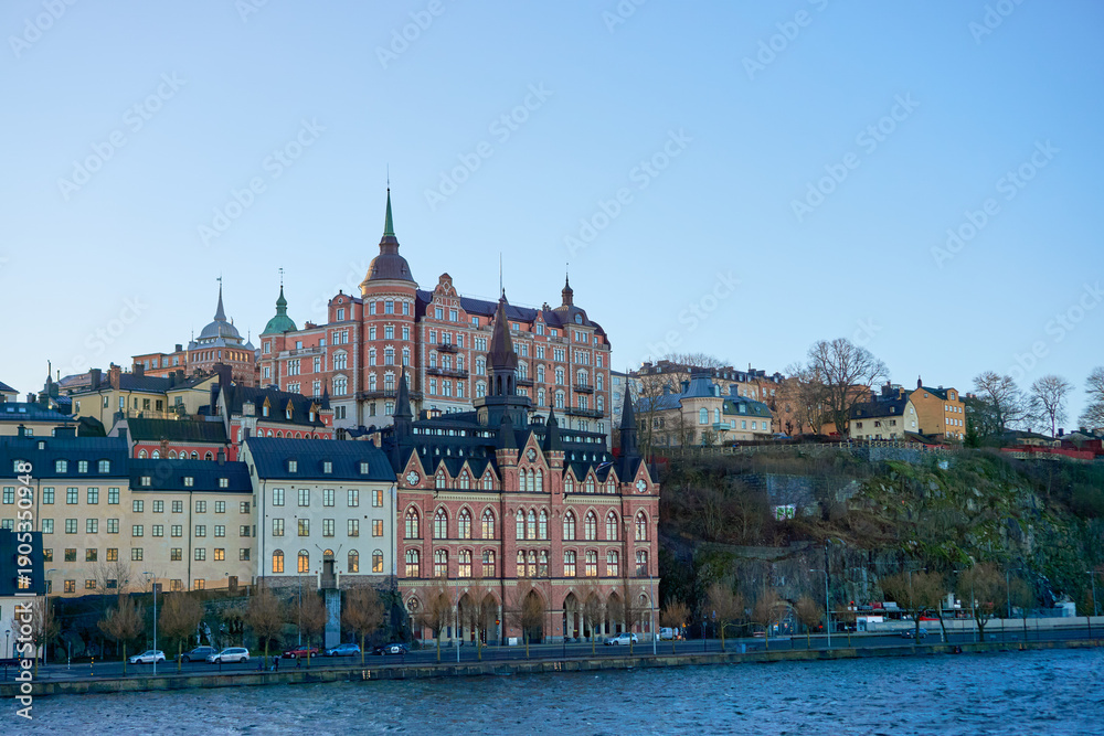 Fototapeta premium Mariahissen and Montelius Vägen in Stockholm