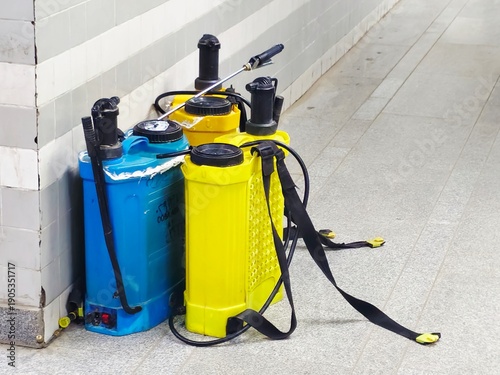 knapsack sprayers, backpack sprayers, portable, manually-operated or battery-powered devices worn on the back to apply liquid fertilizers, herbicides, pesticides, or water